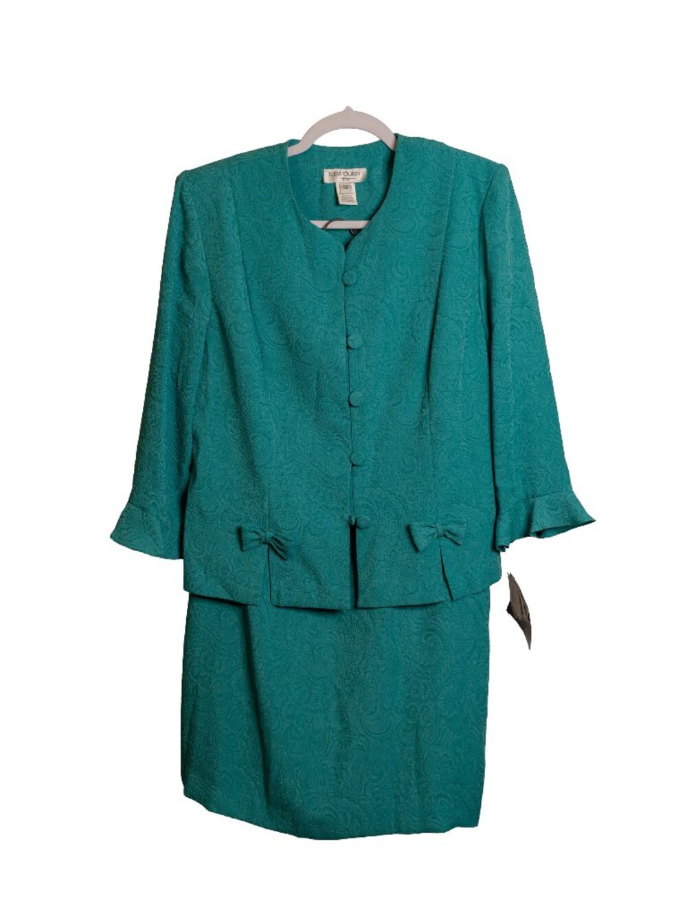 NWT Vintage Miss Dorby Teal Skirt & Jacket - 80s - 90s - Size 12